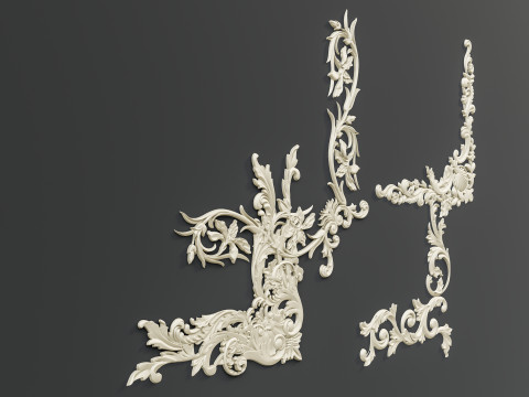 Classic carvings moldings 88 3D Model