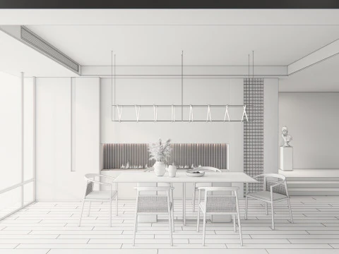 भोजन कक्ष 02 3D मॉडल