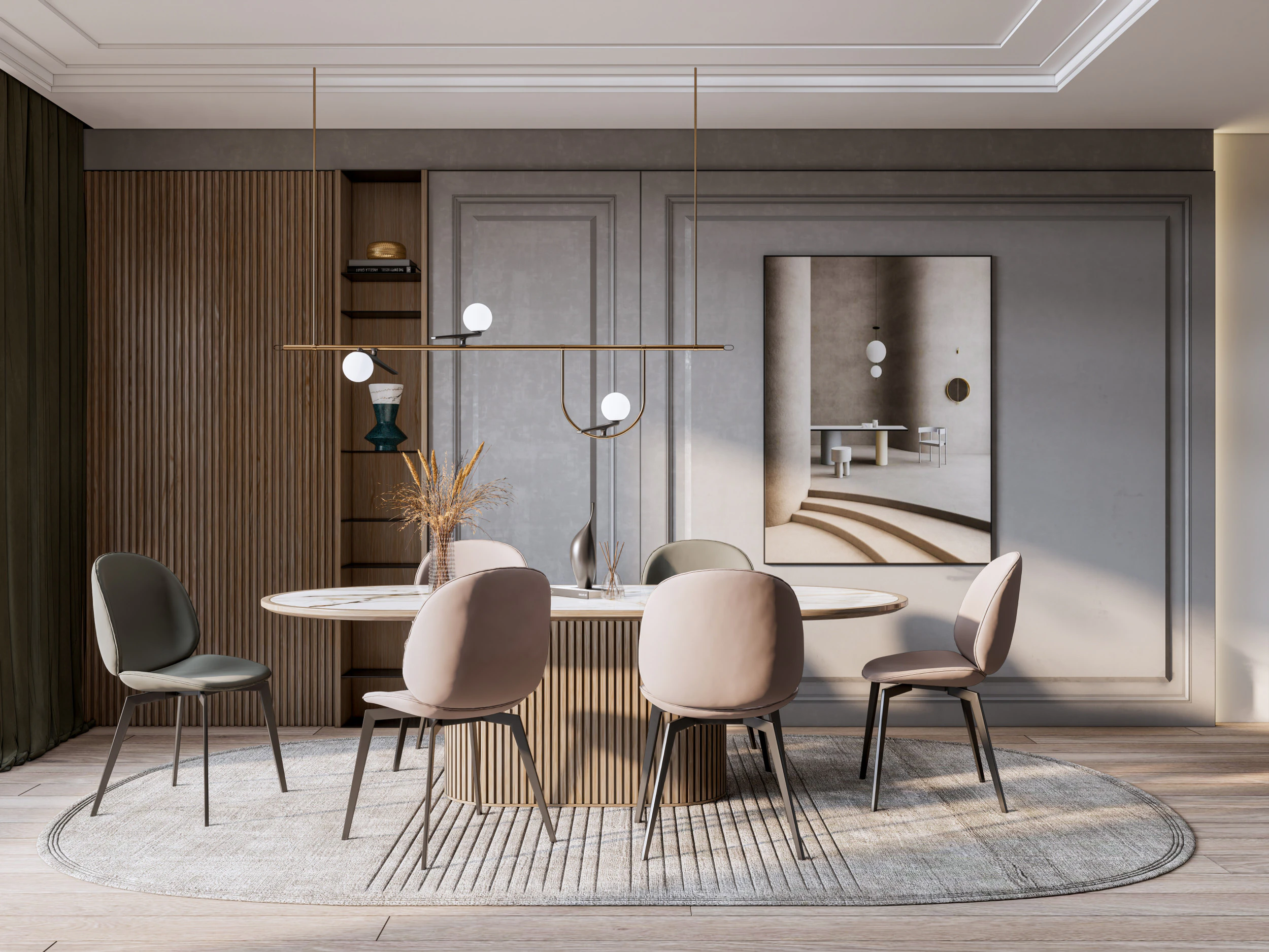 Dining Room 11 3D Model .c4d .max .obj .3ds .fbx .stl .blend 