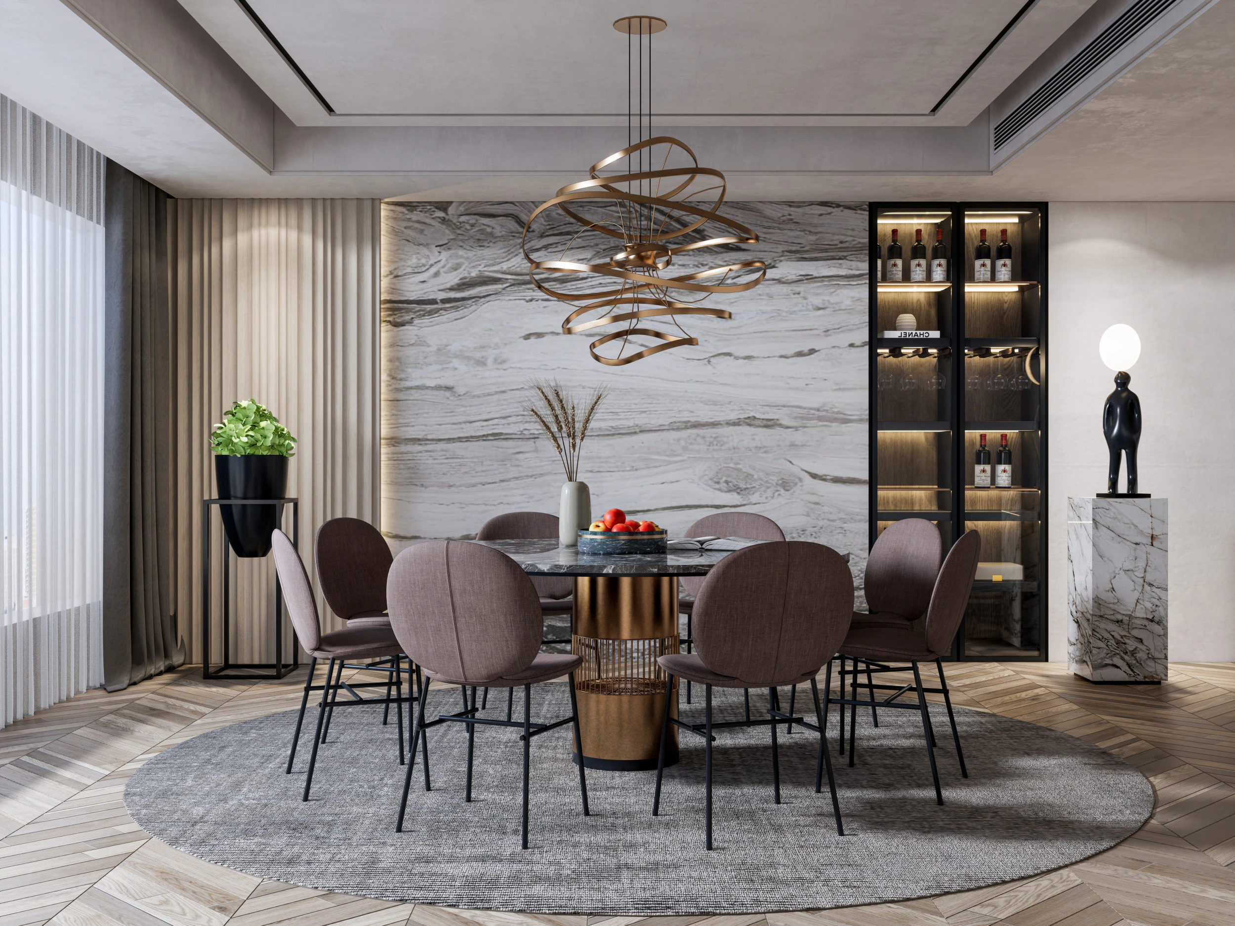 Dining Room 13 3D Model .c4d .max .obj .3ds .fbx .stl .blend 