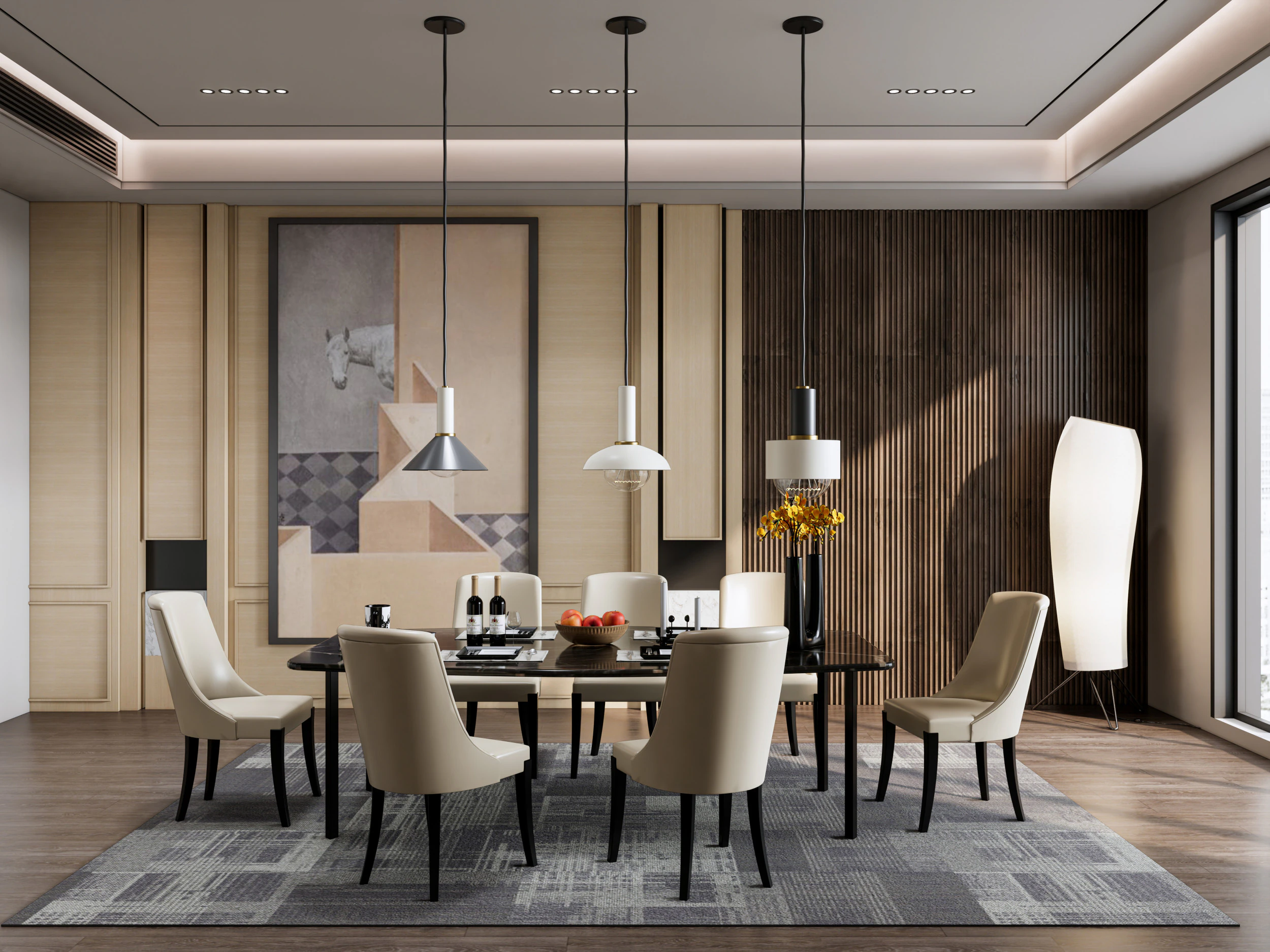 Dining Room 15 3D Model .c4d .max .obj .3ds .fbx .stl .blend 