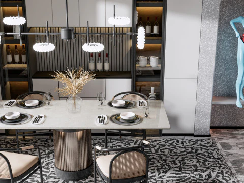 Dining Room 25 3D Model