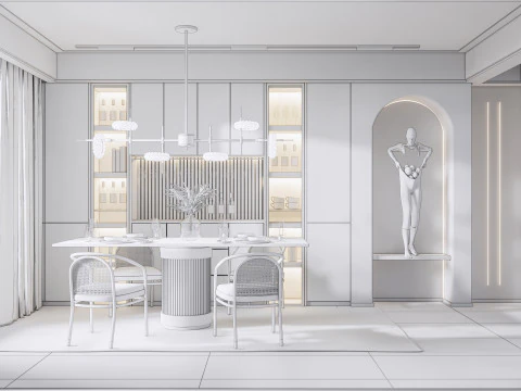 Dining Room 25 3D Model
