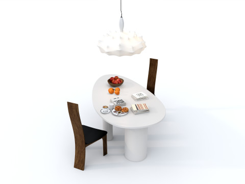 Dining table set 2 3Dモデル
