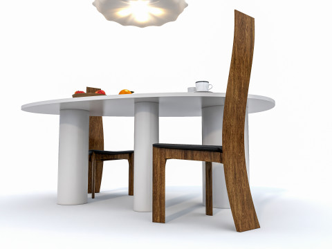 Dining table set 2 3Dモデル