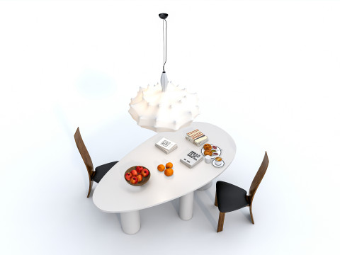 Dining table set 2 3Dモデル