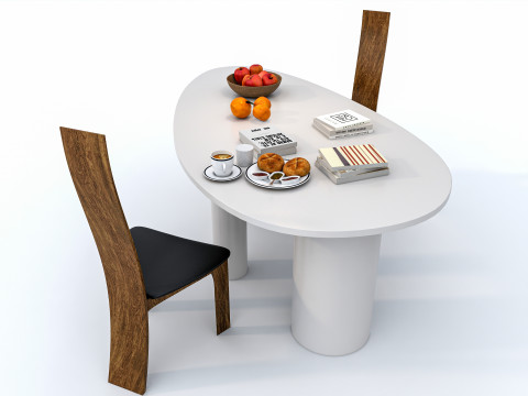 Dining table set 2 3Dモデル