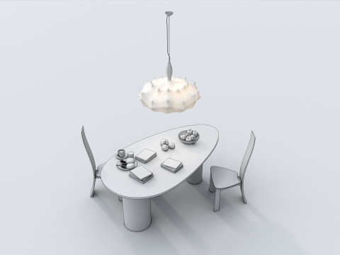 Dining table set 2 3Dモデル