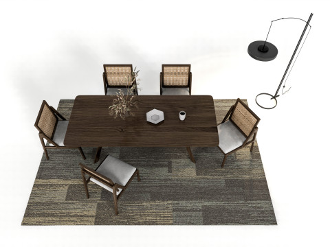 Dining table set 3 3D Model