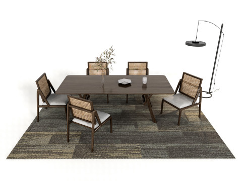 Dining table set 3 3D-Modell