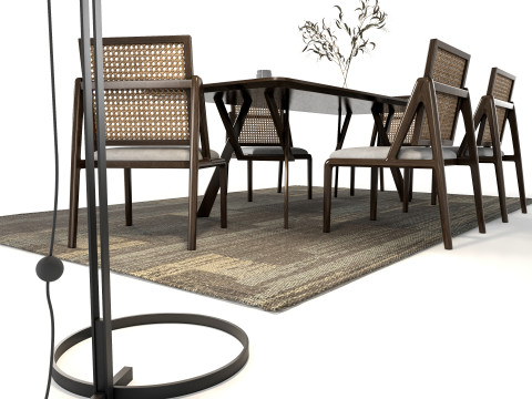 Dining table set 3 3D-Modell