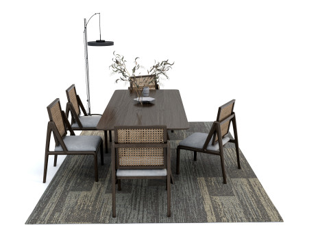 Dining table set 3 3D-Modell