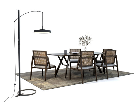 Dining table set 3 3D-Modell