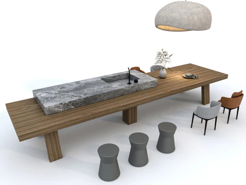 Set tavolo da pranzo 4 Modello 3D