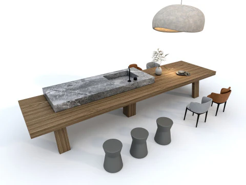 Set tavolo da pranzo 4 Modello 3D