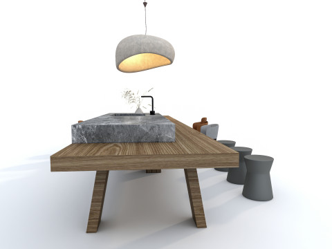 Dining table set 4 3D Модель
