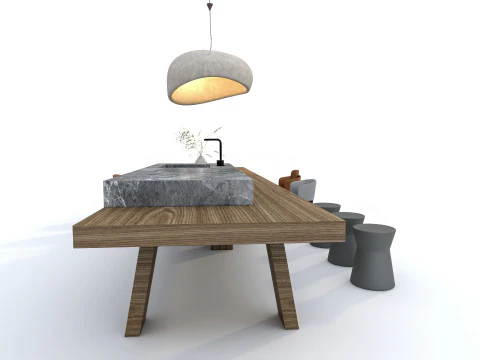 Set tavolo da pranzo 4 Modello 3D