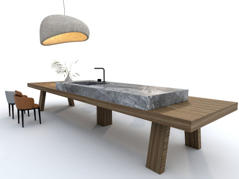 Dining table set 4 3D Модель