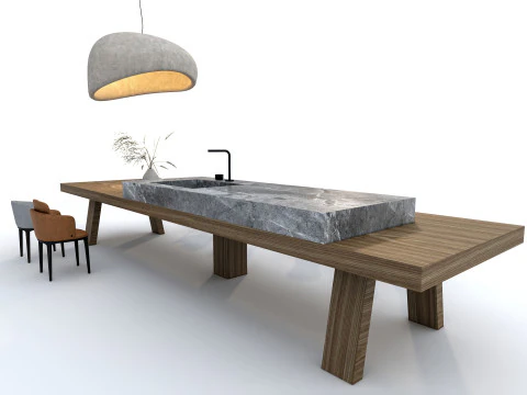 Set tavolo da pranzo 4 Modello 3D