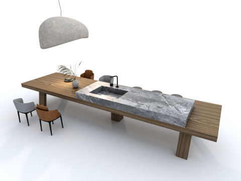 Dining table set 4 3D Модель
