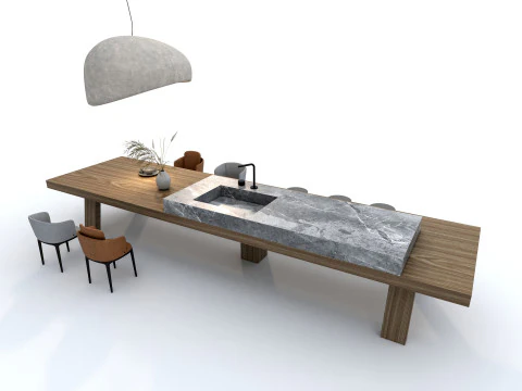 Set tavolo da pranzo 4 Modello 3D