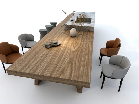 Set tavolo da pranzo 4 Modello 3D
