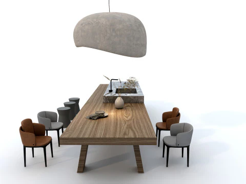 Set tavolo da pranzo 4 Modello 3D