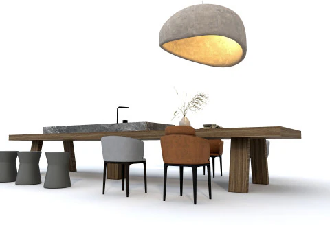 Set tavolo da pranzo 4 Modello 3D