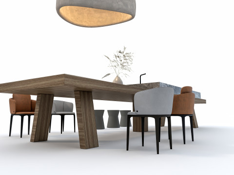 Dining table set 4 3D Модель