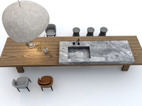 Dining table set 4 3D Модель