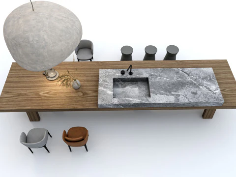 Set tavolo da pranzo 4 Modello 3D