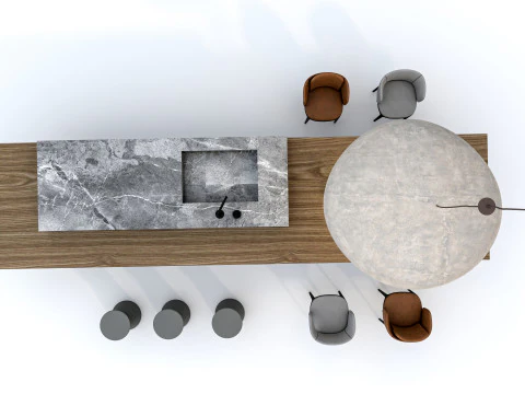 Set tavolo da pranzo 4 Modello 3D