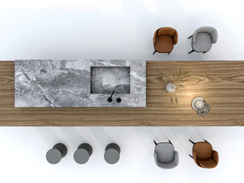 Set tavolo da pranzo 4 Modello 3D