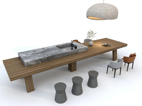 Set tavolo da pranzo 4 Modello 3D
