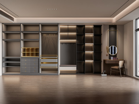 Dressing Room Wardrobe with Shoe Cabinet Storage 1 Modelo 3D