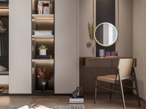Dressing Room Wardrobe with Shoe Cabinet Storage 1 Modelo 3D