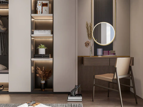 Armoire de dressing avec meuble &agrave; chaussures, rangement 1 Modèle 3D