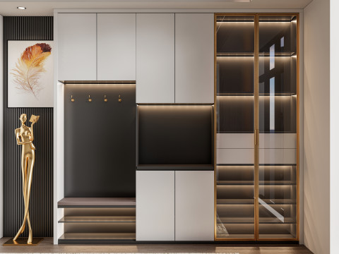 Dressing Room Wardrobe with Shoe Cabinet Storage 2 3D Модель