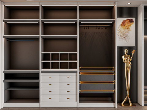 Dressing Room Wardrobe with Shoe Cabinet Storage 2 3D Модель