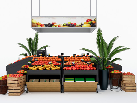 Fruits and vegetables Supermarket Grocery store showcase 1 3D Модель