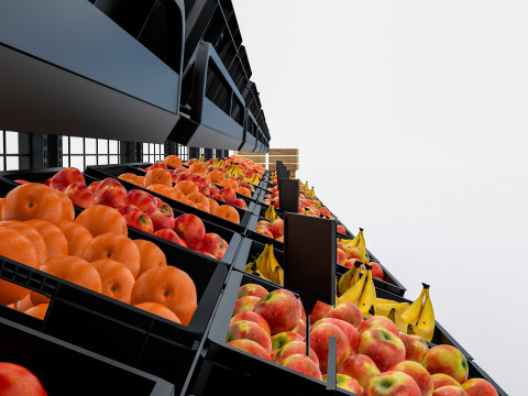 Fruits and vegetables Supermarket Grocery store showcase 3 3Dモデル