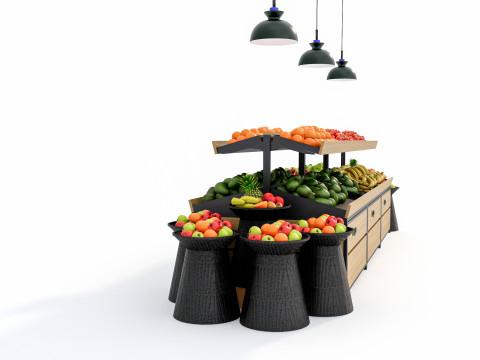 Fruits and vegetables Supermarket Grocery store showcase 4 3D Модель