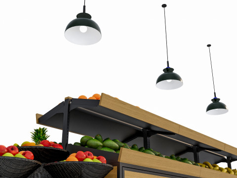 Fruits and vegetables Supermarket Grocery store showcase 4 3D Модель