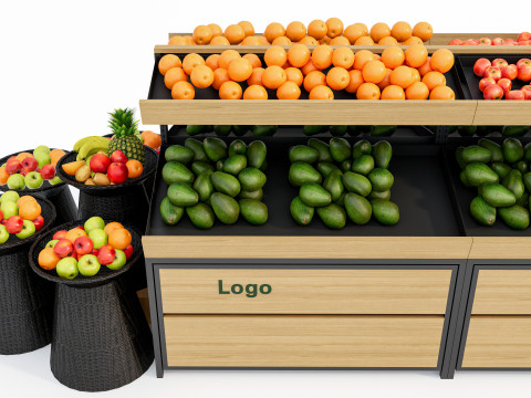 Fruits and vegetables Supermarket Grocery store showcase 4 3D Модель