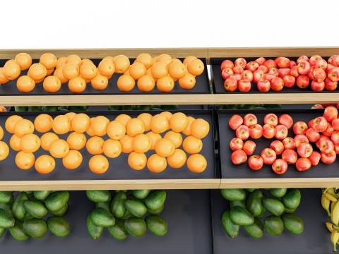 Fruits and vegetables Supermarket Grocery store showcase 4 3D Модель