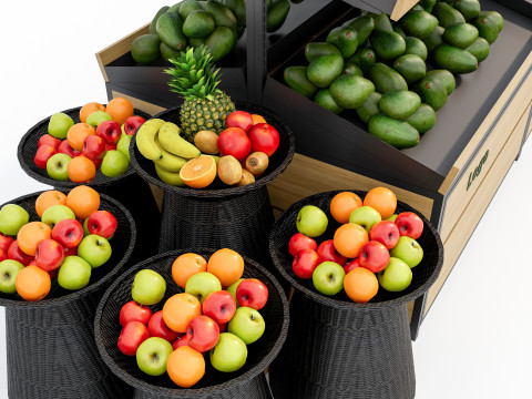 Fruits and vegetables Supermarket Grocery store showcase 4 3D Модель