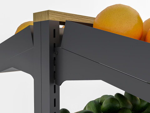 Fruits and vegetables Supermarket Grocery store showcase 4 3D Модель
