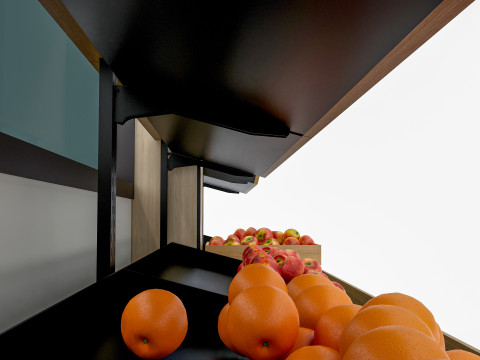 Fruits and vegetables Supermarket Grocery store showcase 5 3D Model