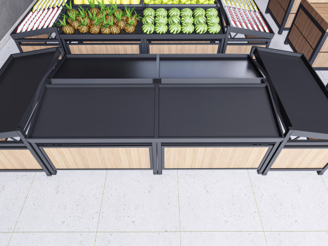 Fruits and vegetables Supermarket Grocery store Rack 1 3D 模型