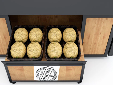 Frutas e legumes Supermercado Mercearia Rack 3 Modelo 3D